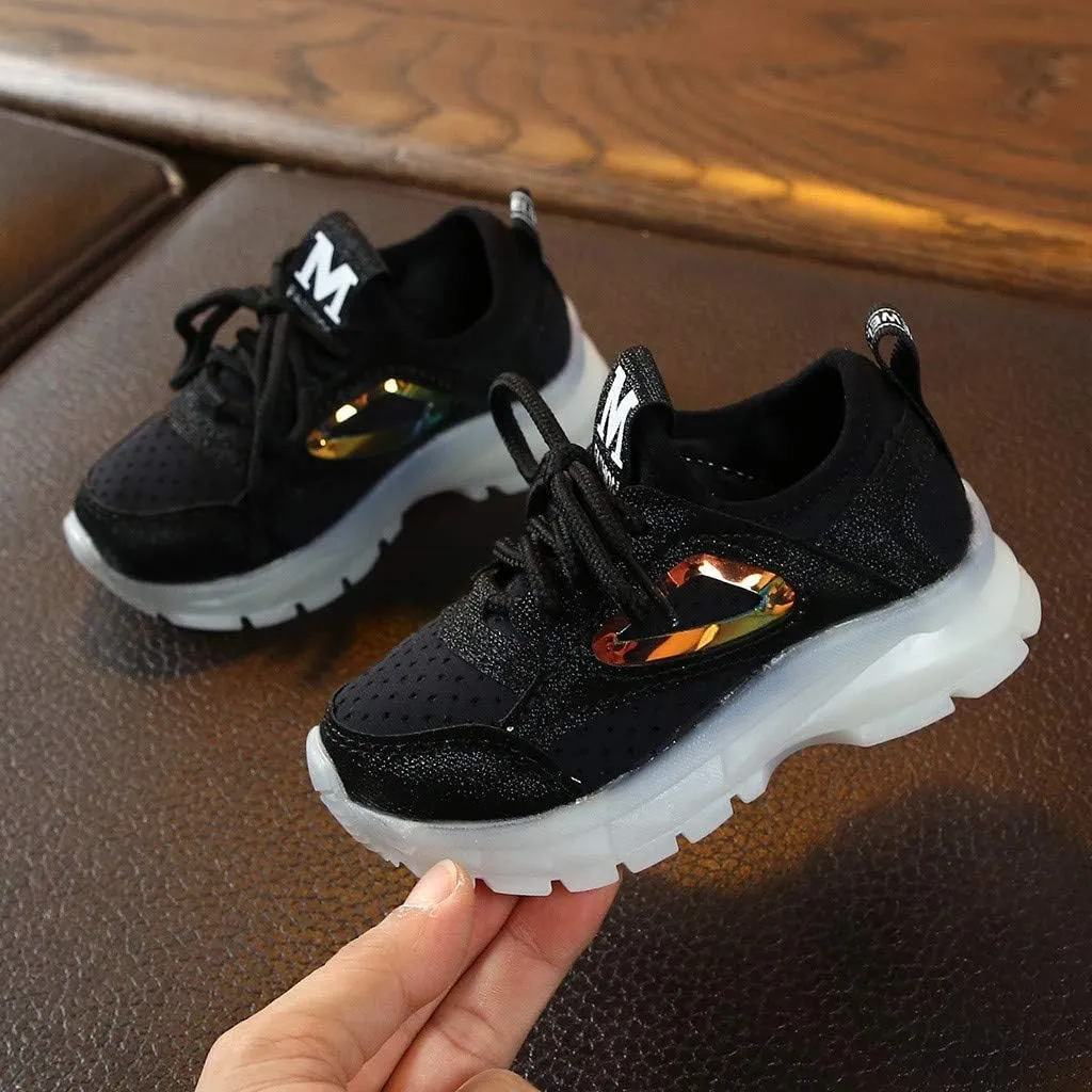 Light Up Sport Shoes for Toddler, Boys Girls LED Flashing Lightweight Sneakers, Kids Comfortable Cute Hiking Shoes