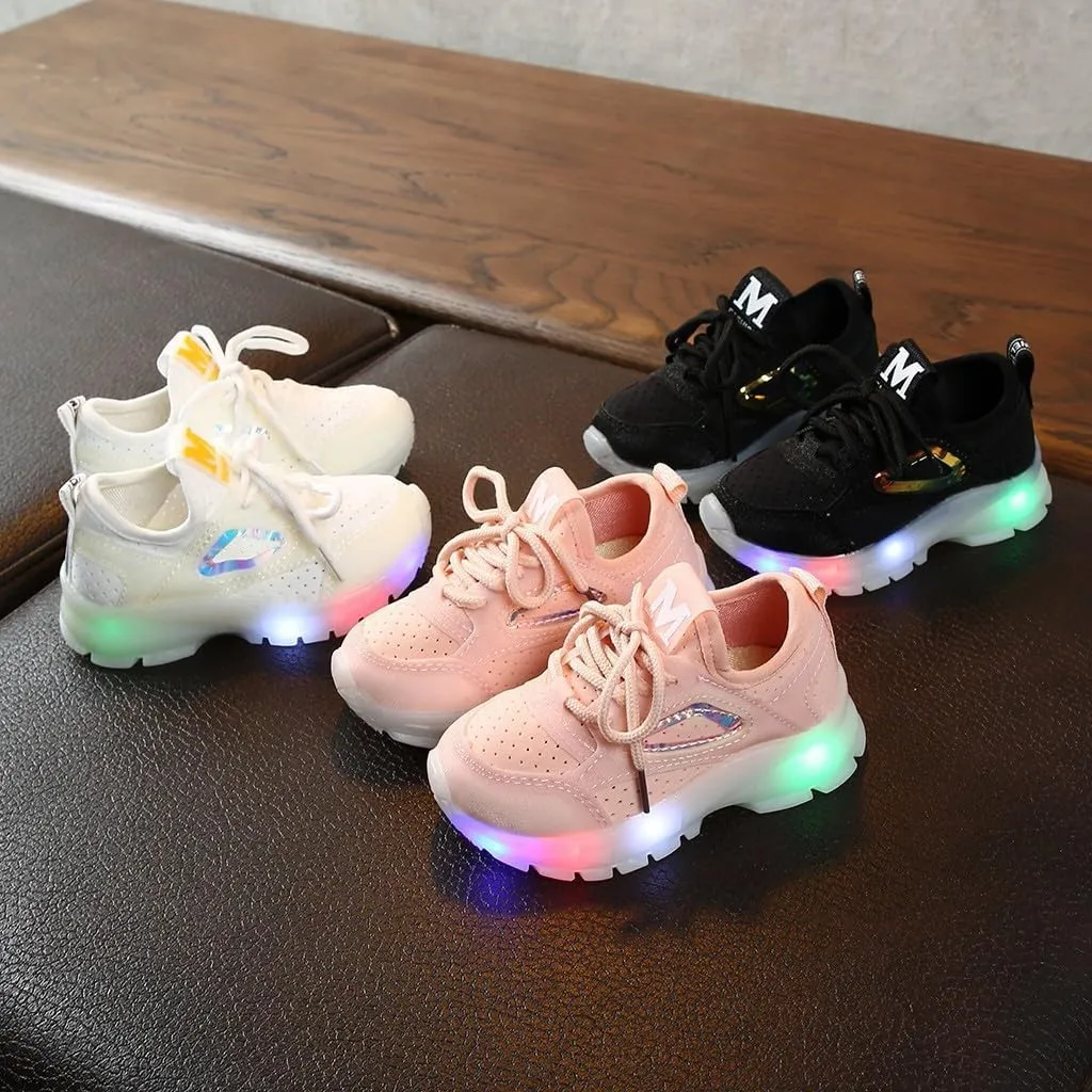 Light Up Sport Shoes for Toddler, Boys Girls LED Flashing Lightweight Sneakers, Kids Comfortable Cute Hiking Shoes