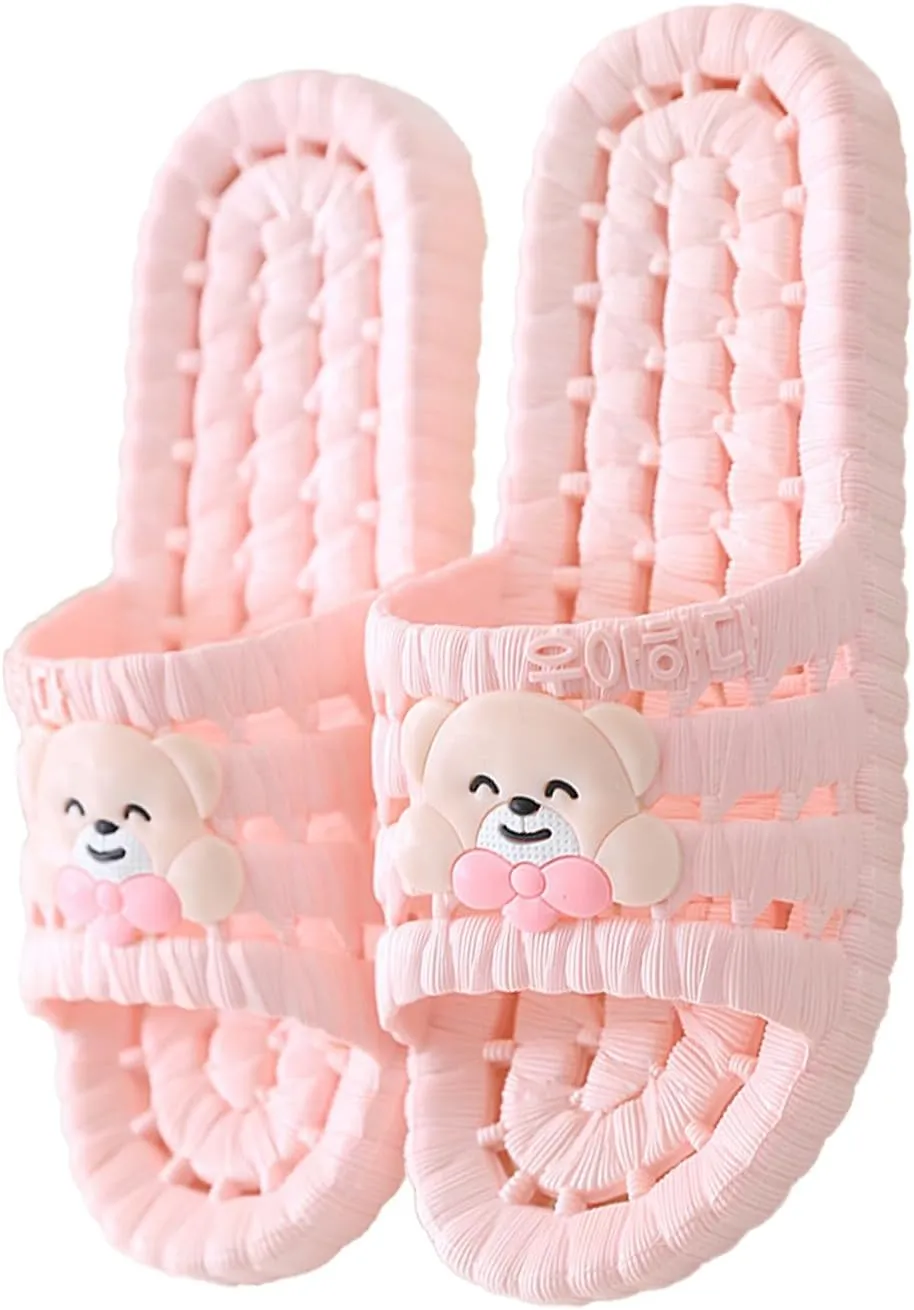 Loizziuy Bear Slippers Women's Flip Flops Bear Thong Sandals, Cute and Comfortable, Soft & Anti-Skid, Bathroom Slippers