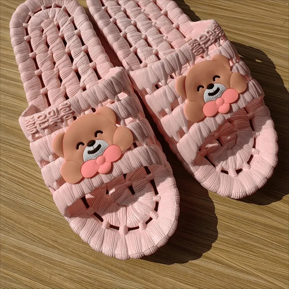 Loizziuy Bear Slippers Women's Flip Flops Bear Thong Sandals, Cute and Comfortable, Soft & Anti-Skid, Bathroom Slippers