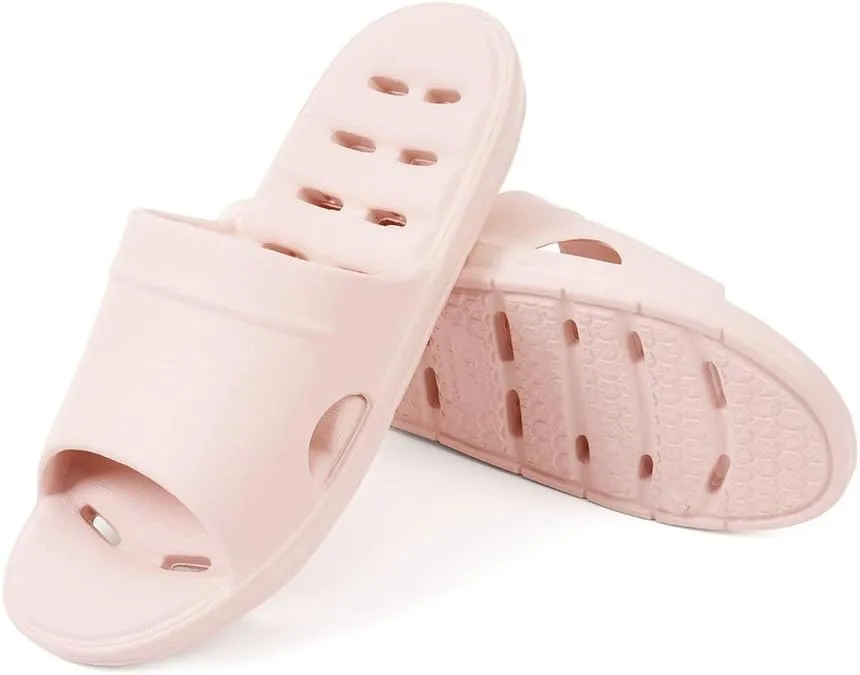 Luffymomo Womens Shower Sandals Slippers Non-Slip Bathroom Slippers with Drainage Holes