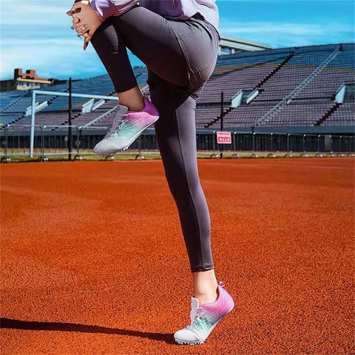Men Women Track and Field Shoes, Kids Youth Spikes Track Sneakers Professional Boys Girls Jumping Running Nail Footwears