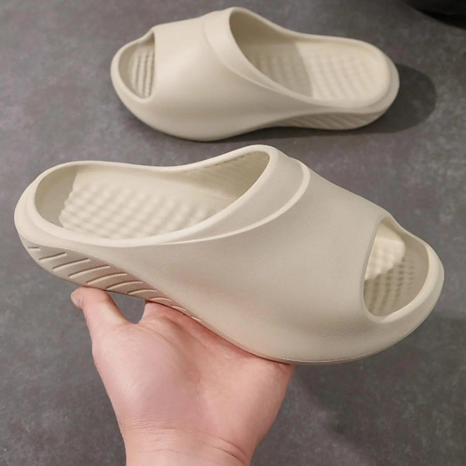 Mens Slides Womens Slides Cloud Slippers for Men Shower Shoes Women Ultra Comfort Public Bathroom Slippers