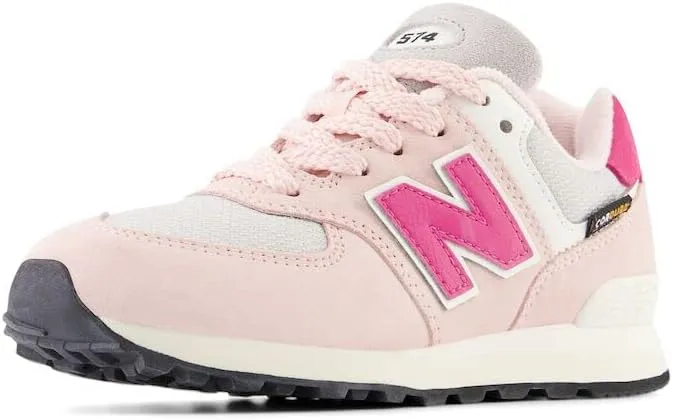 New Balance Kids 574 V1 70s Racing Lace-up Sneaker, CRYSTAL PINK/CARNIVAL PINK, 12.5 M Little Kid (4-8 Years)
