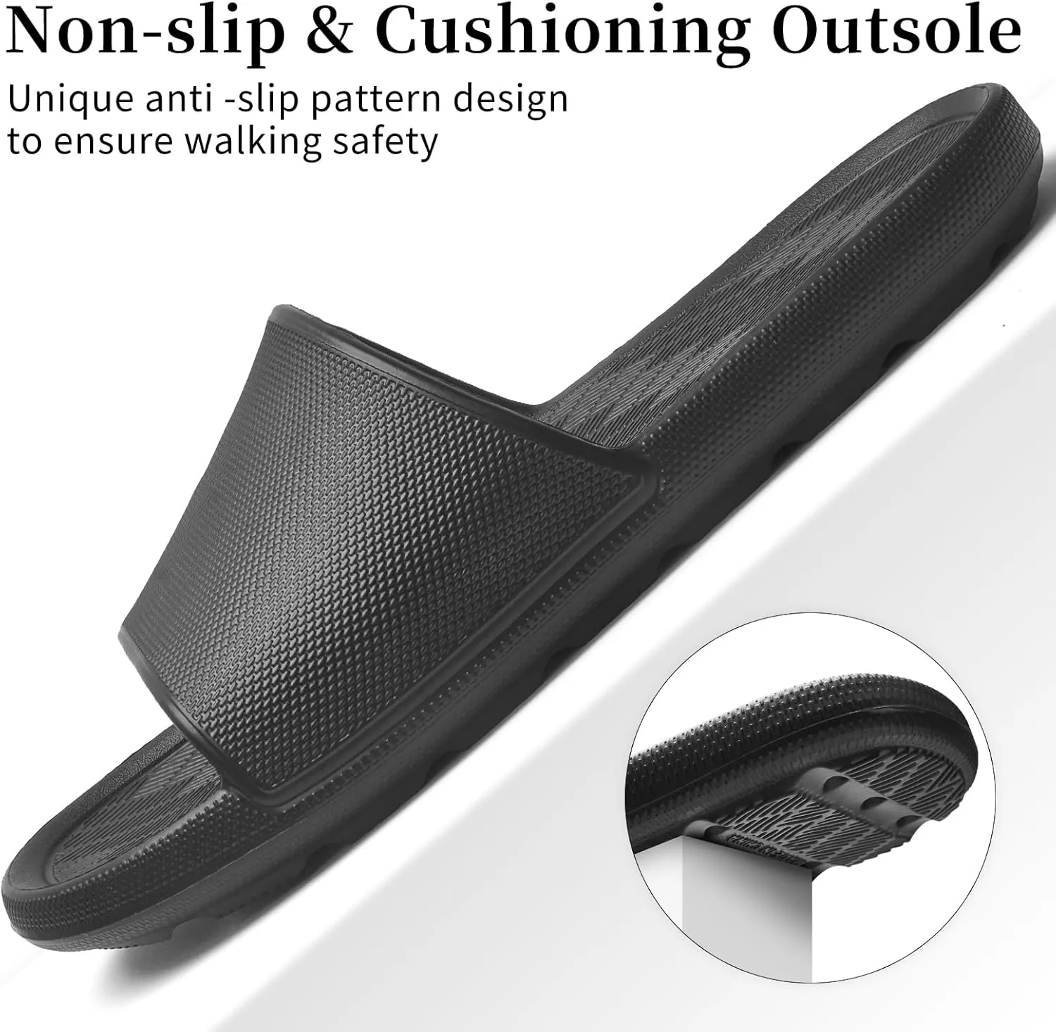 Non Slip Shower Shoes Bathroom Slippers for Pool Camping Open-toe
