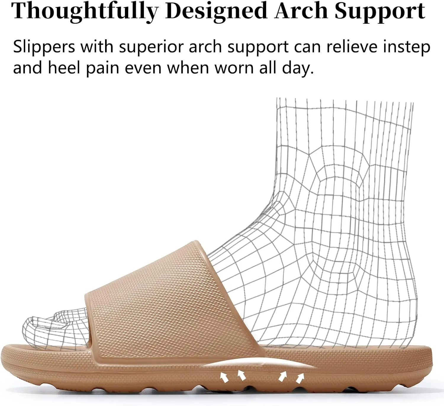Non Slip Shower Shoes Bathroom Slippers for Pool Camping Open-toe