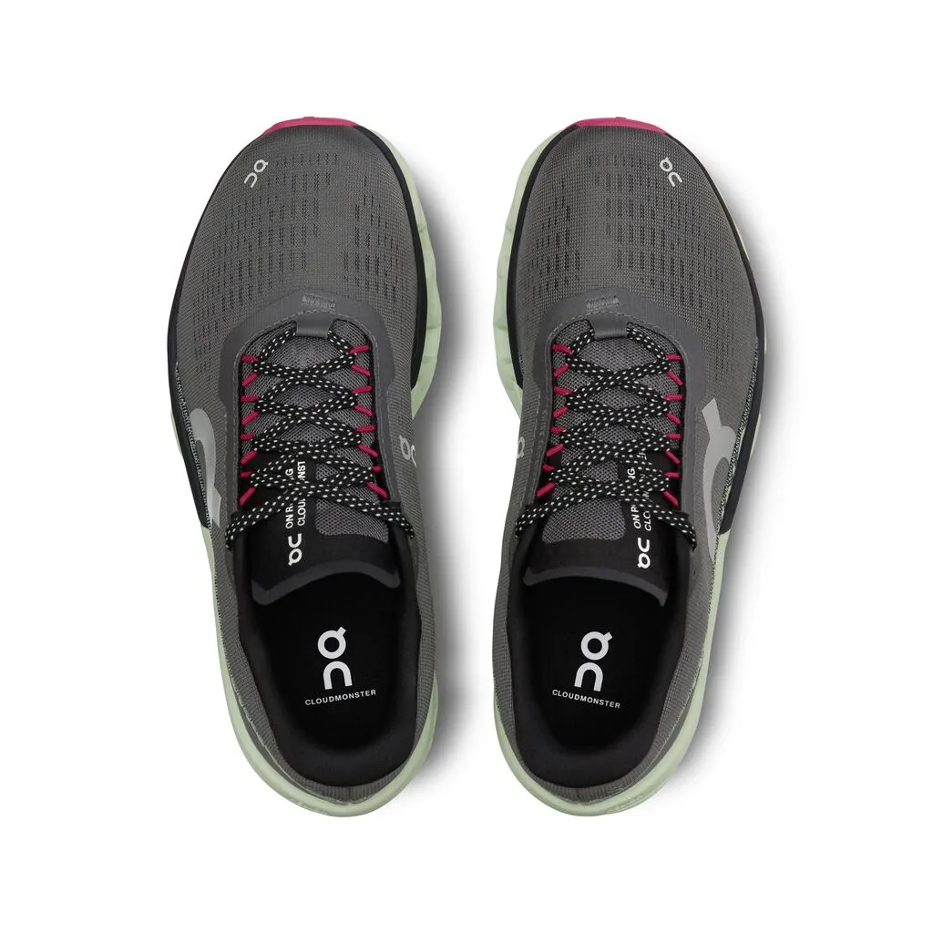 On Women's Cloudmonster 2 Running Shoes Asphalt / Lima