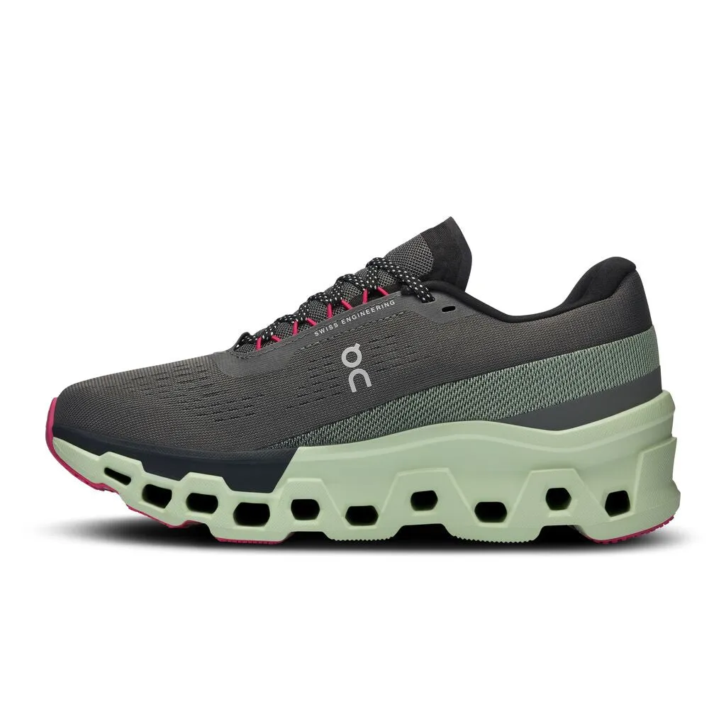On Women's Cloudmonster 2 Running Shoes Asphalt / Lima