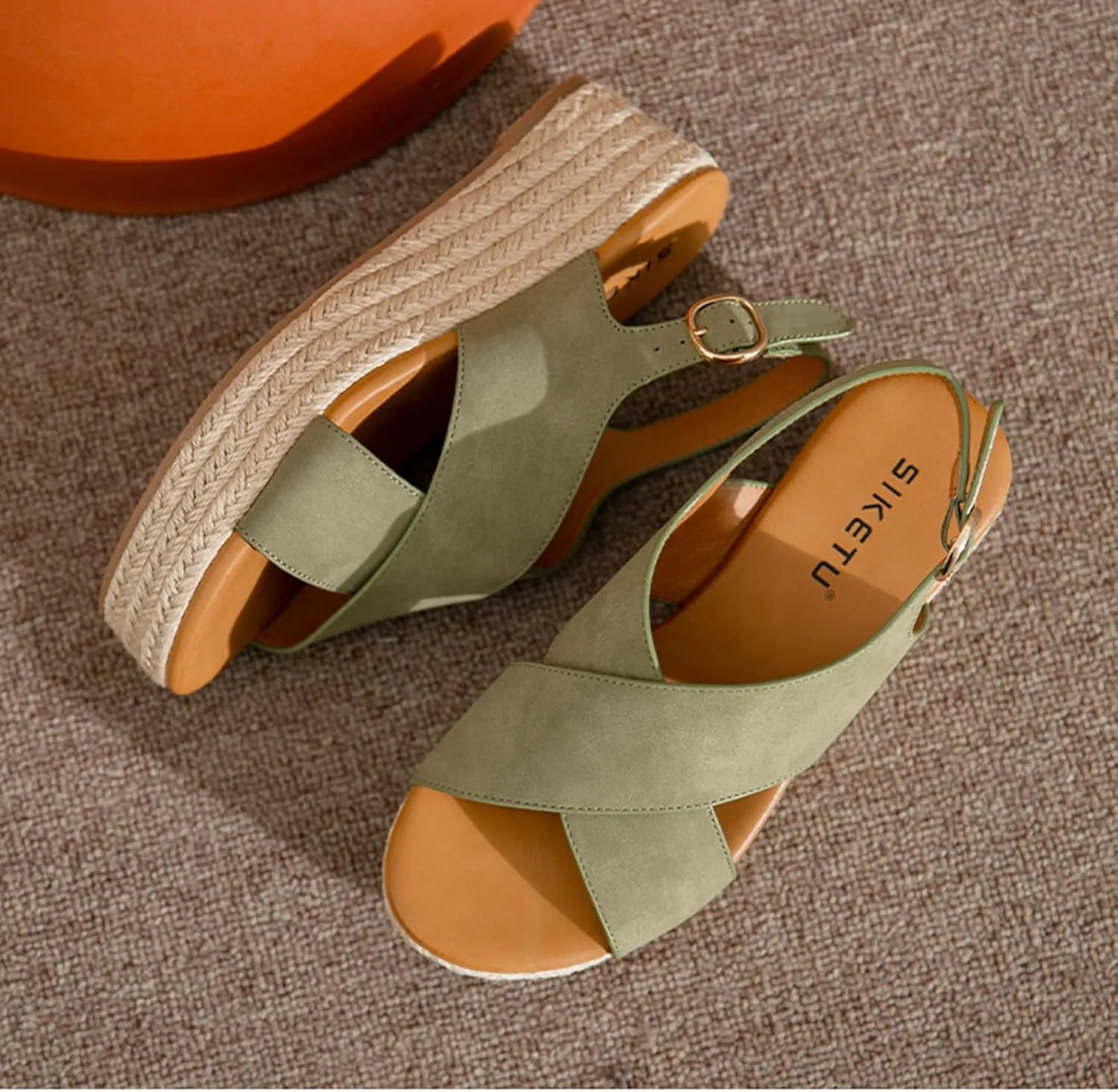 Open Toe Buckle Ankle Strap Espadrilles Platform Wedge Casual Sandal Espadille Wedge Braided Fishmouth Walking Beach Dressy Summer Shoes Comfortable Sponge Cake Breathable Outdoor Travel Sandal