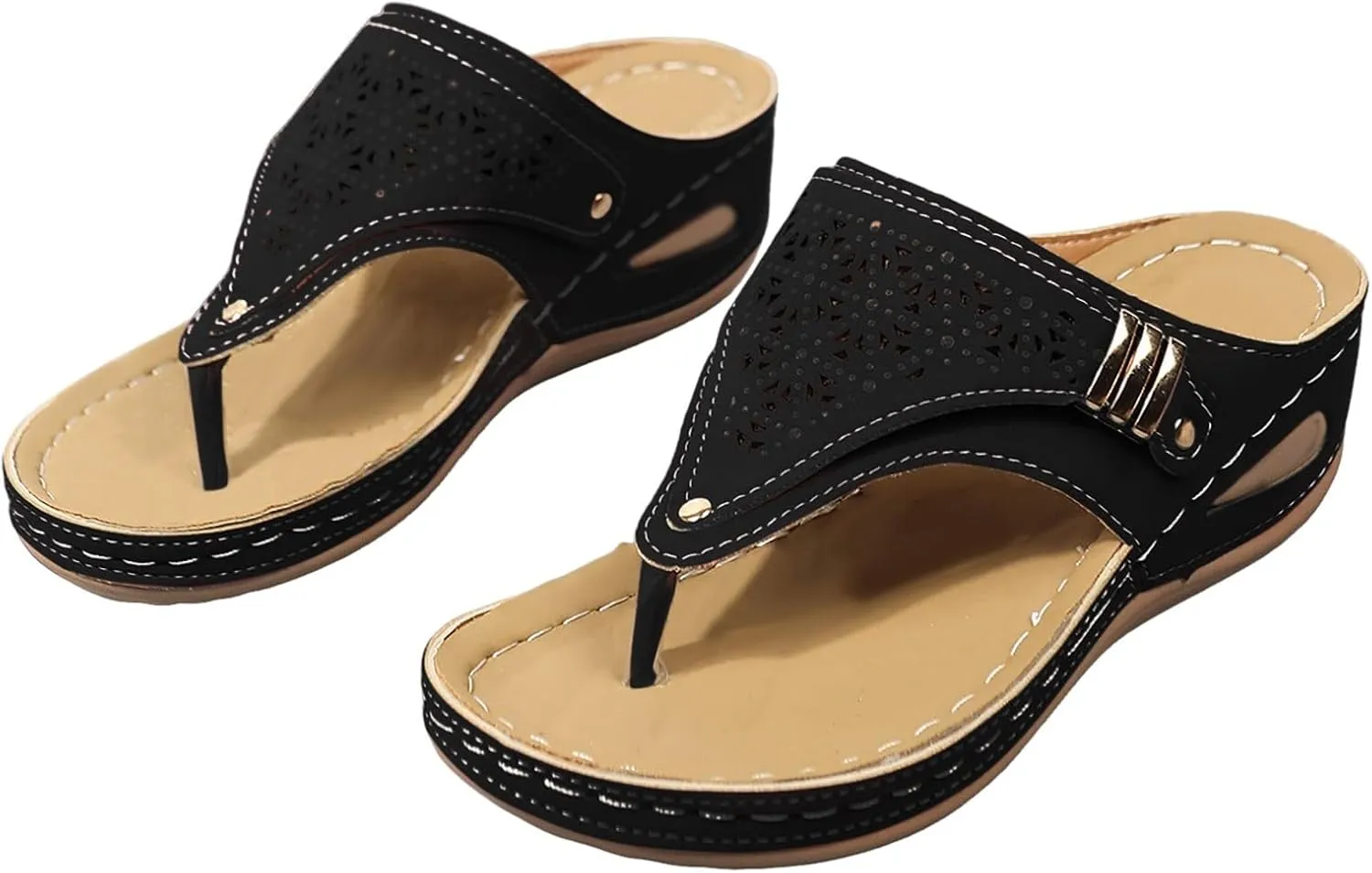 Orthopedic Sandals for Women, Women Dressy Comfortable Walking Sandals Arch Support Casual Hollow Out Sandal Slip On Summer Shoes Breathable Mesh Sports Sandal 2025 Flip Flops