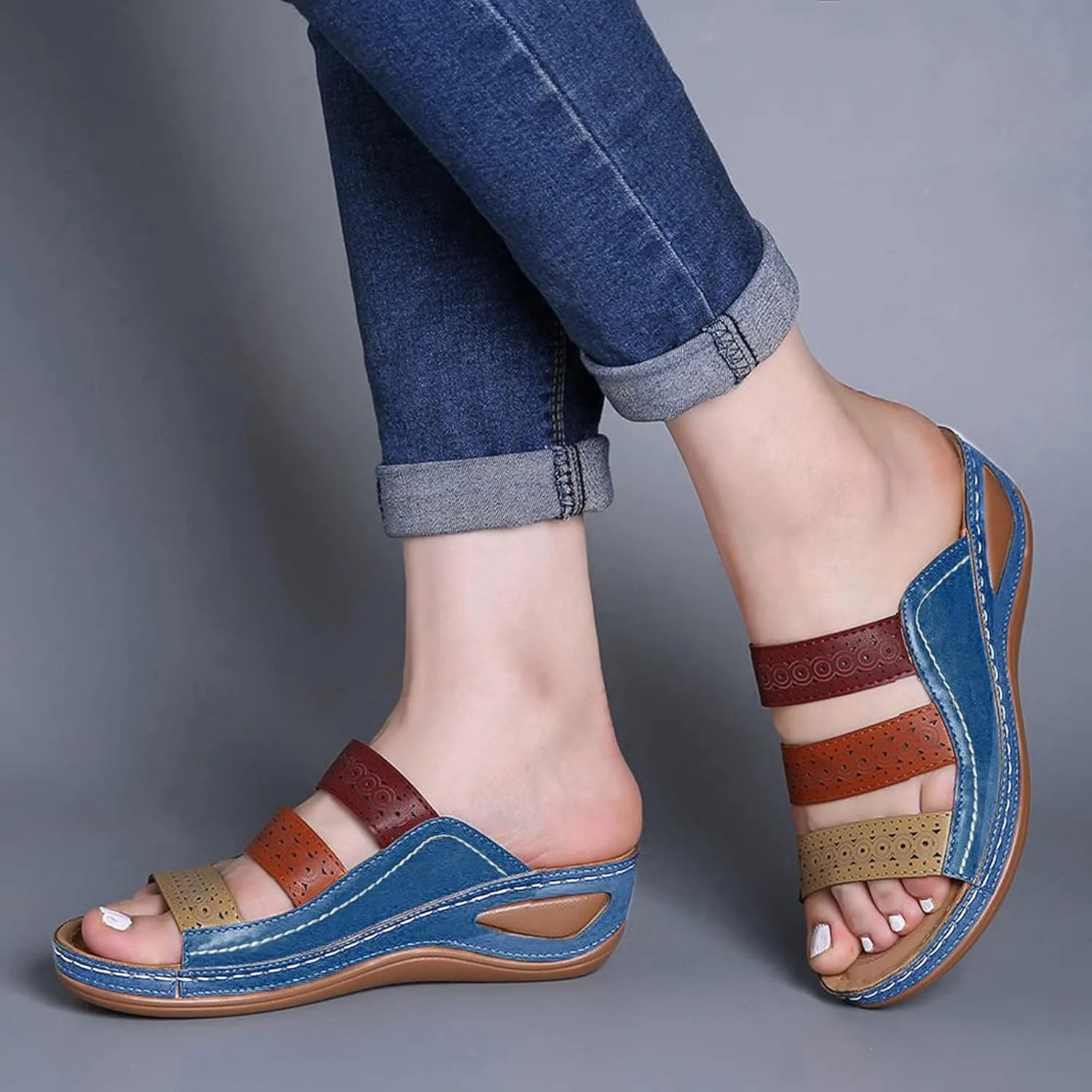 Recovery Slides for Women Orthopedic Sandals Arch Support Thick Cushion Plantar Fasciitis Slippers Lightweight NonSlip Workout Comfort
