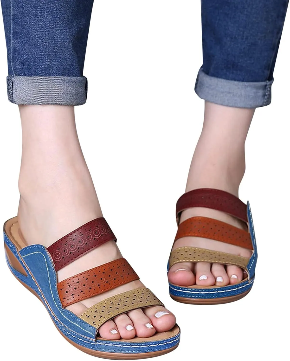Recovery Slides for Women Orthopedic Sandals Arch Support Thick Cushion Plantar Fasciitis Slippers Lightweight NonSlip Workout Comfort