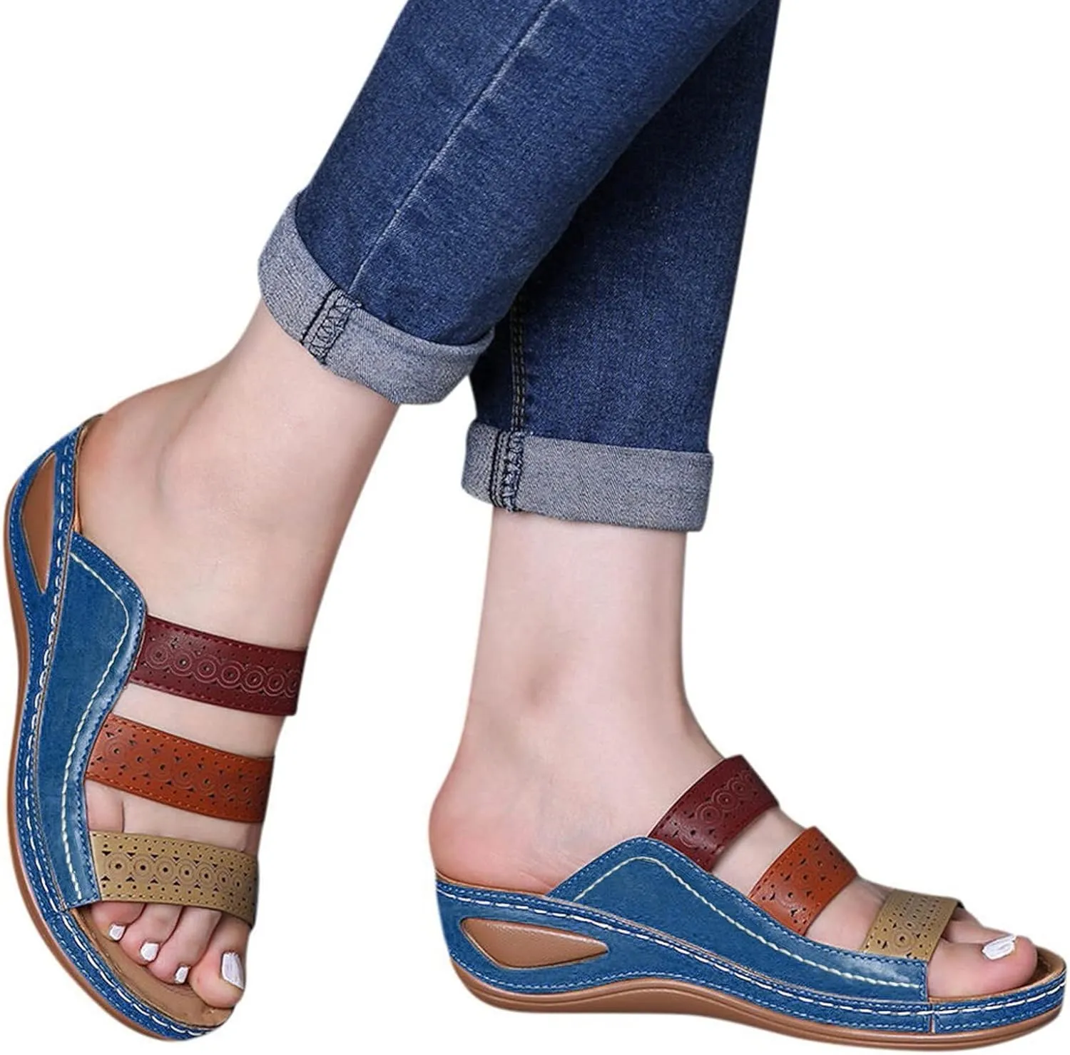 Recovery Slides for Women Orthopedic Sandals Arch Support Thick Cushion Plantar Fasciitis Slippers Lightweight NonSlip Workout Comfort
