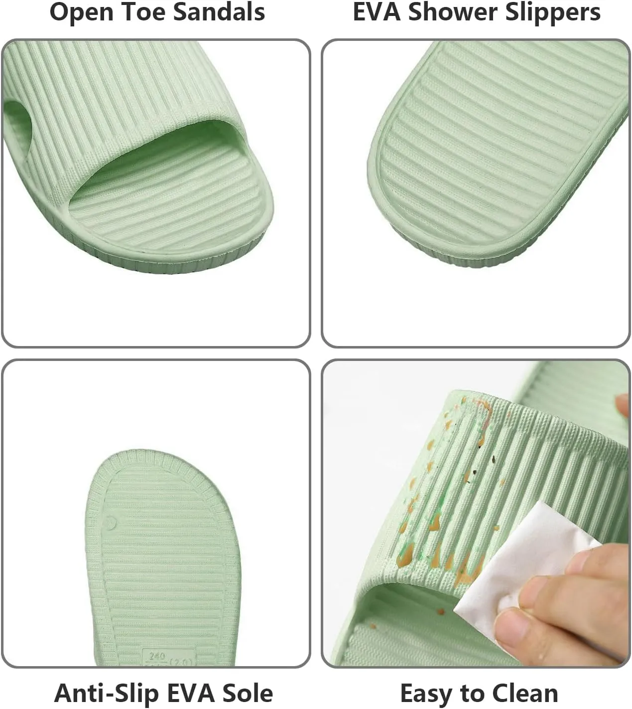 Rojeam Bathroom Slippers Men Women House Shoes Indoor Outdoor Shower Slides