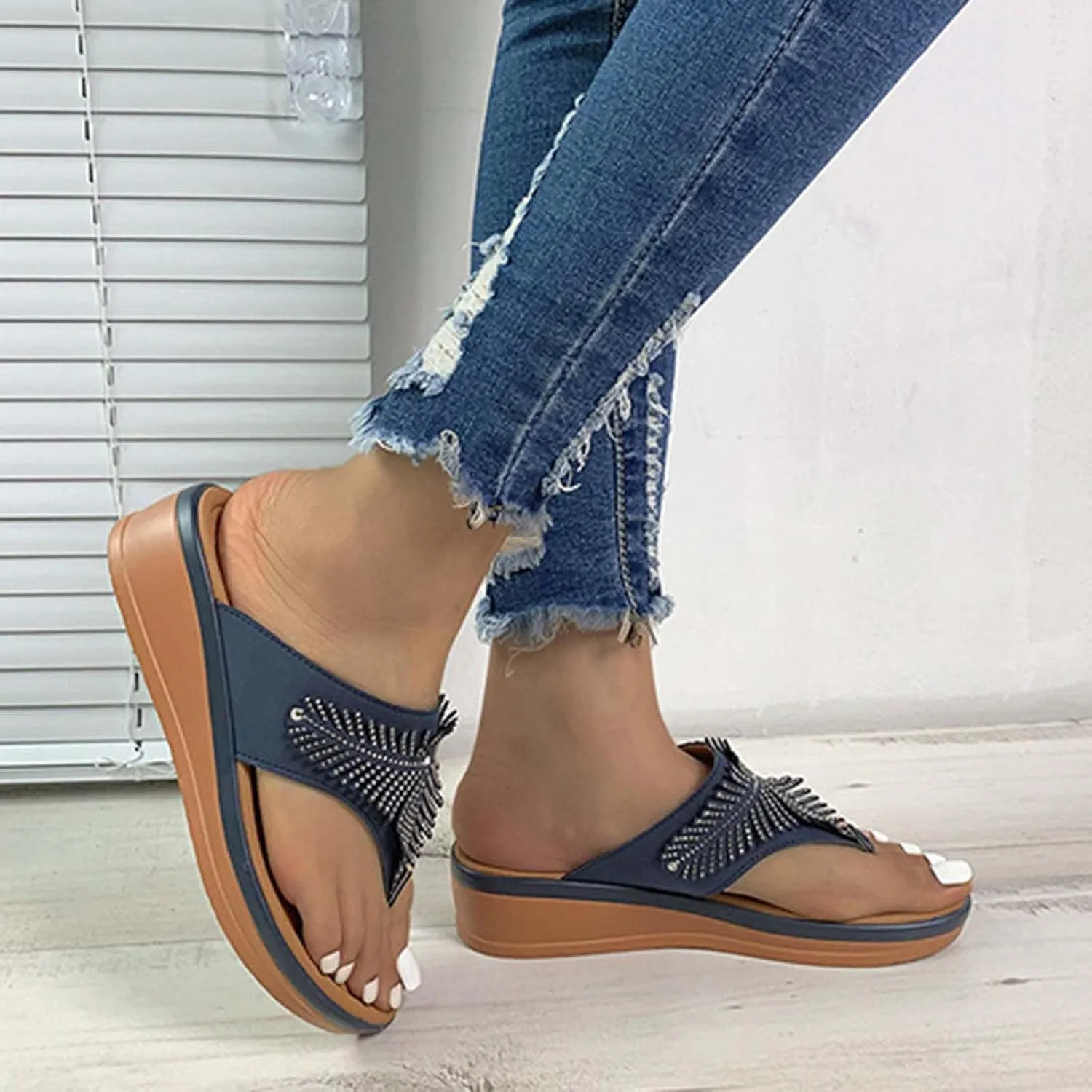 Sandals for Women Wedge Shoes Beach Comfy Orthopedic Womens Dressy Summer Flip Flops Casual Walking Wedges Shoe