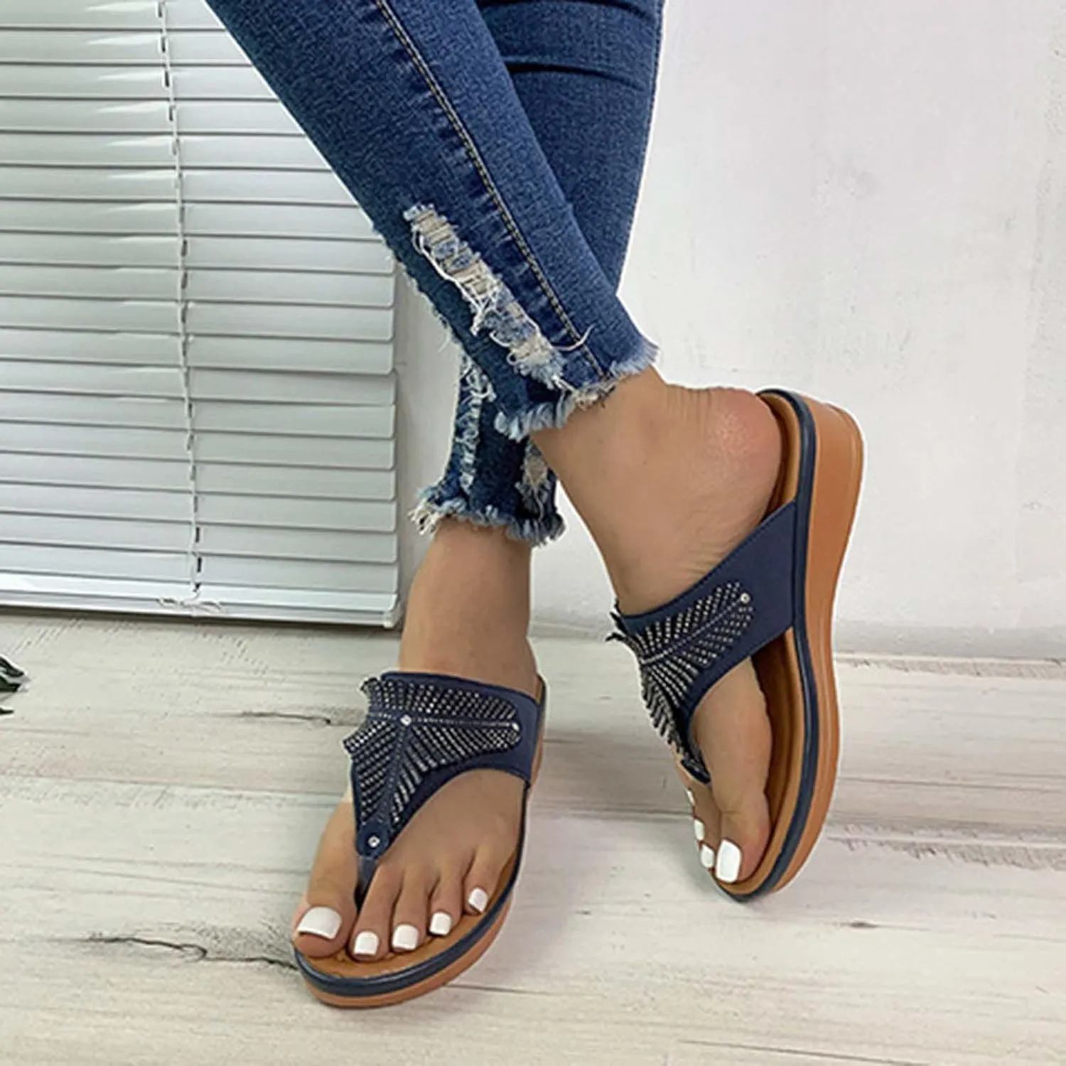 Sandals for Women Wedge Shoes Beach Comfy Orthopedic Womens Dressy Summer Flip Flops Casual Walking Wedges Shoe