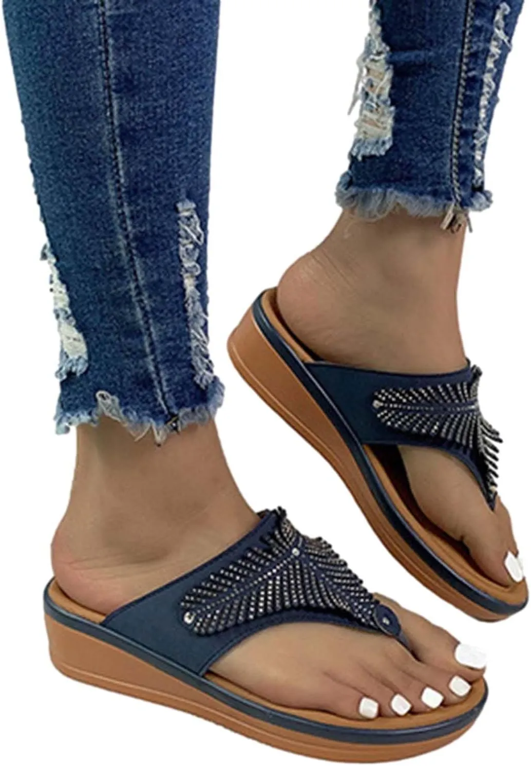 Sandals for Women Wedge Shoes Beach Comfy Orthopedic Womens Dressy Summer Flip Flops Casual Walking Wedges Shoe