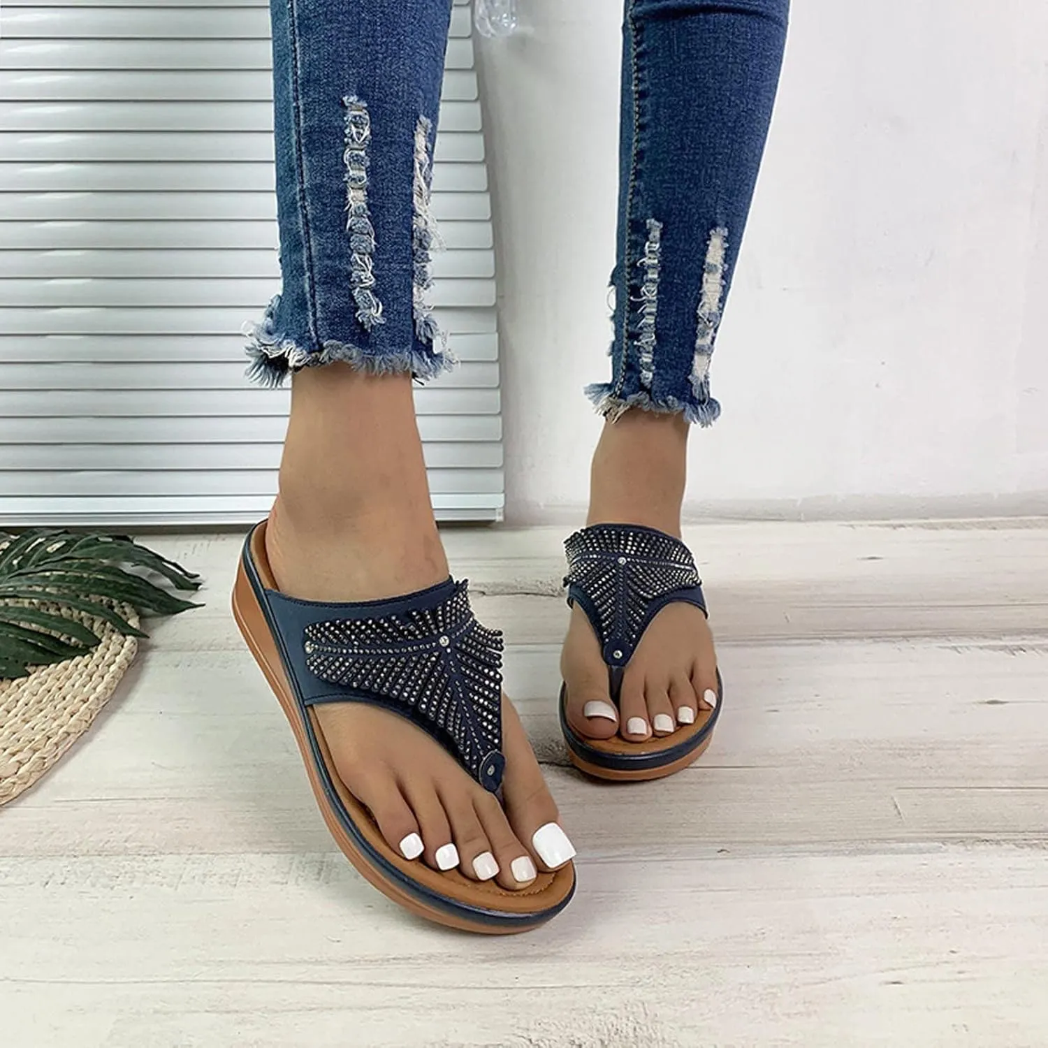 Sandals for Women Wedge Shoes Beach Comfy Orthopedic Womens Dressy Summer Flip Flops Casual Walking Wedges Shoe