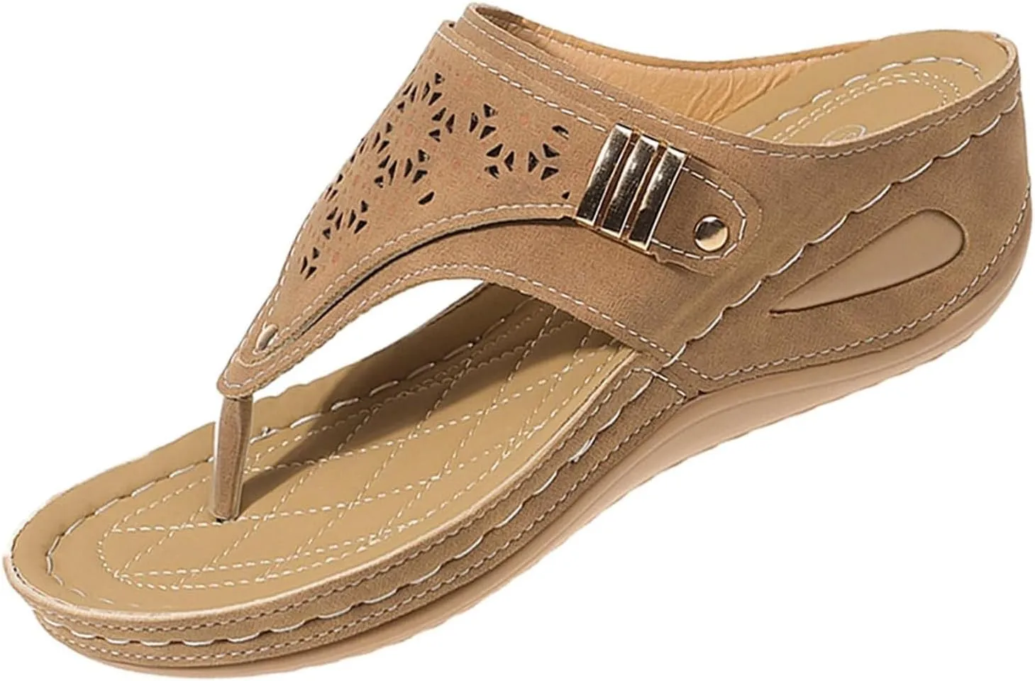 Sandals with Arch Support for Woman Closed Toe Orthopedic Platform Slip on Wedges Comfortable Flip Flops Casual Breathable Mesh Hollow Slippers Wide Width Beach Sports Shower Fashion Trendy Sandal