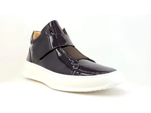 Shiny Calfskin High Top Sneaker Burgundy