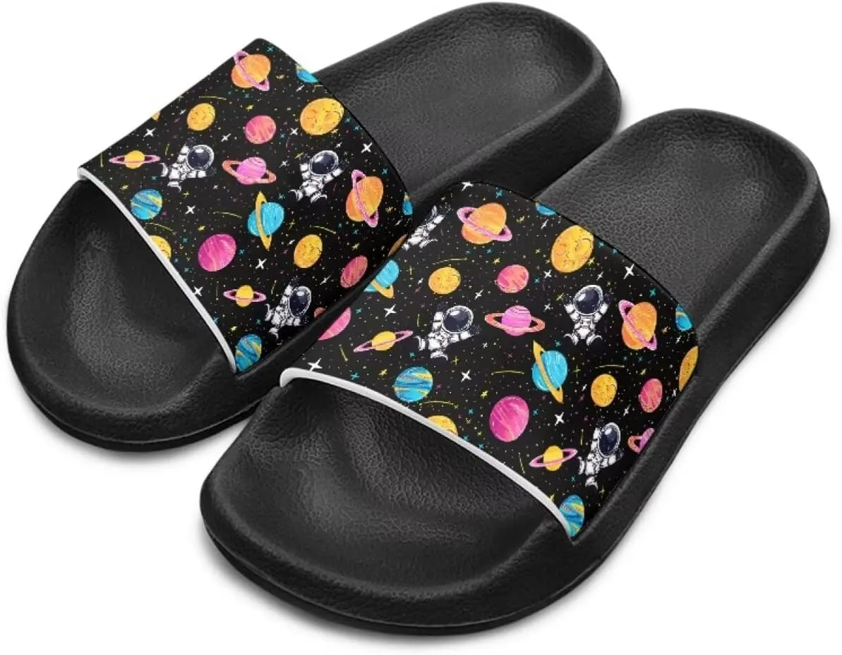 Slip On Sandals for Boys Girls Lightweight Animals Print Drying Shower Slides Suitable for Beach Days