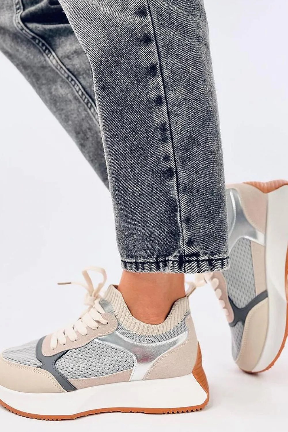 TEEK - Airforce Blue Lifted Sock Laced Sneakers