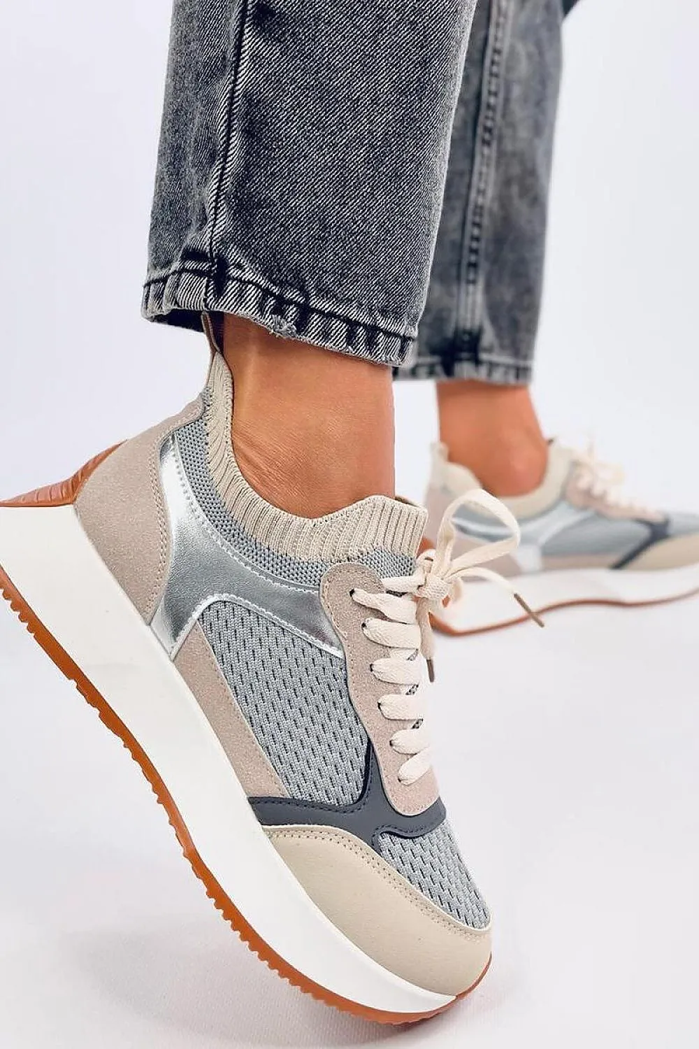 TEEK - Airforce Blue Lifted Sock Laced Sneakers