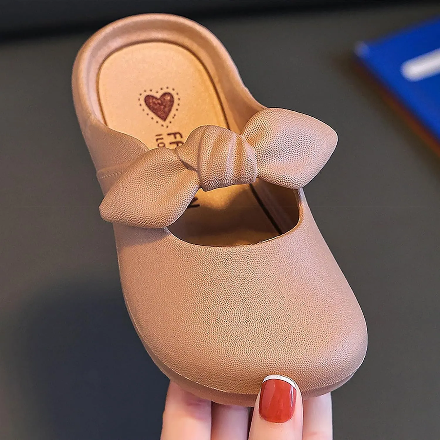 Toddler Girls Garden Clogs Shoes Closed Toe Flat Slippers with Bow Non-Slip Beach/Pool Slides Kids Summer Slippers