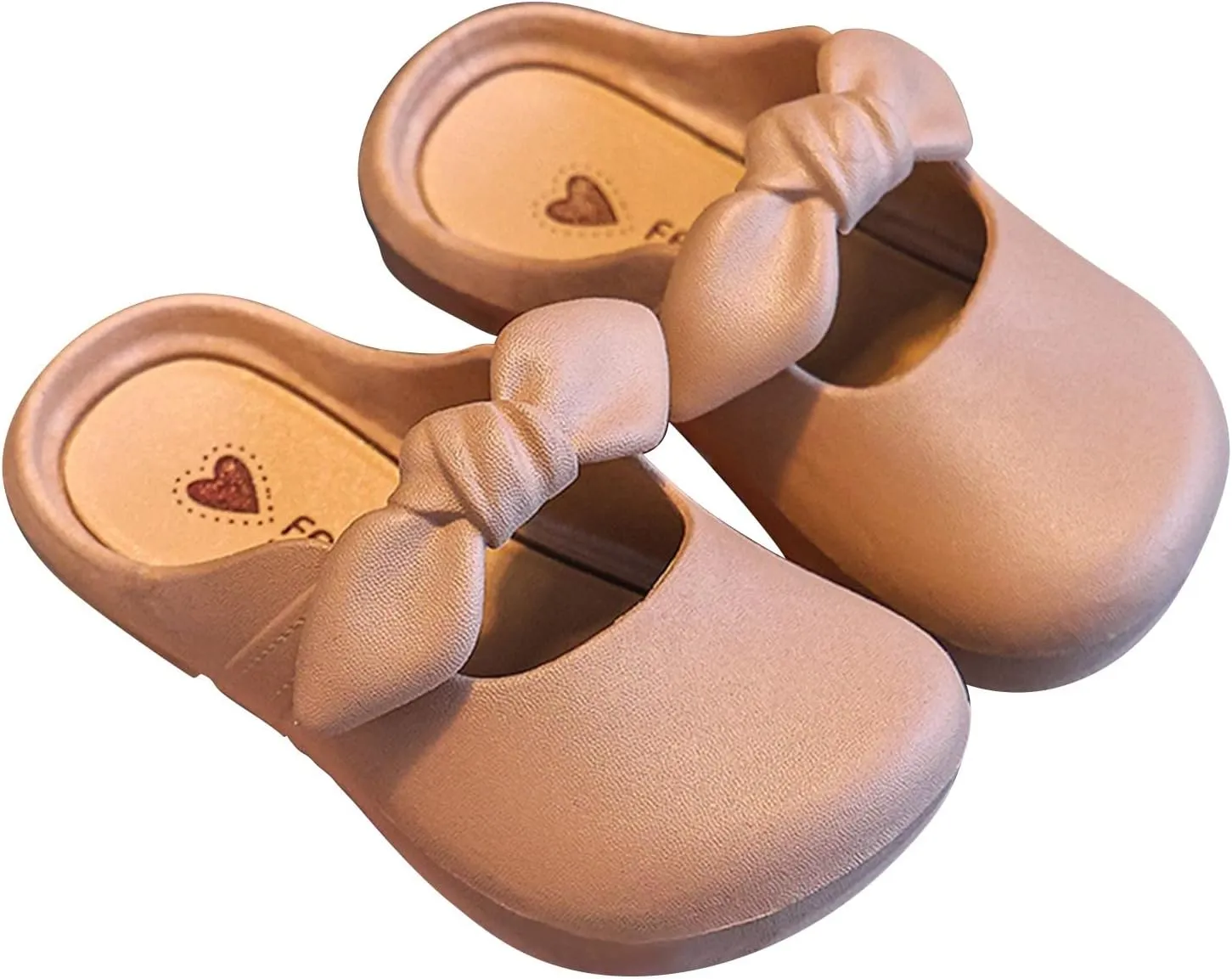 Toddler Girls Garden Clogs Shoes Closed Toe Flat Slippers with Bow Non-Slip Beach/Pool Slides Kids Summer Slippers