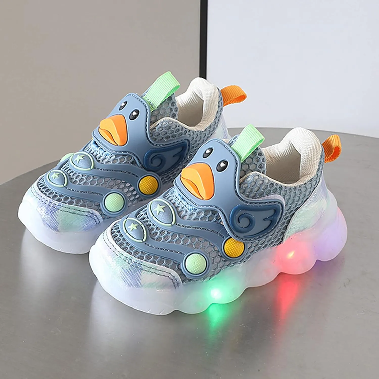 Toddler Light Up Shoes Kids Cute Cartoon Animal Sport Sneakers Boys Girls LED Luminous Flashing Tennis Sport Shoes
