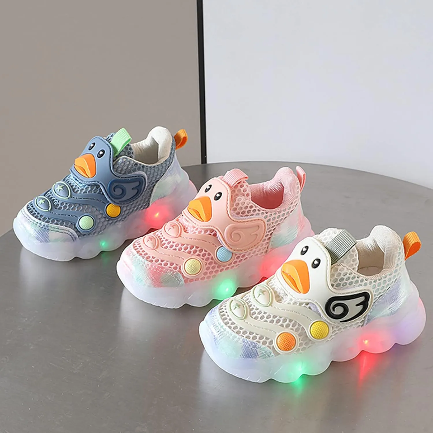 Toddler Light Up Shoes Kids Cute Cartoon Animal Sport Sneakers Boys Girls LED Luminous Flashing Tennis Sport Shoes