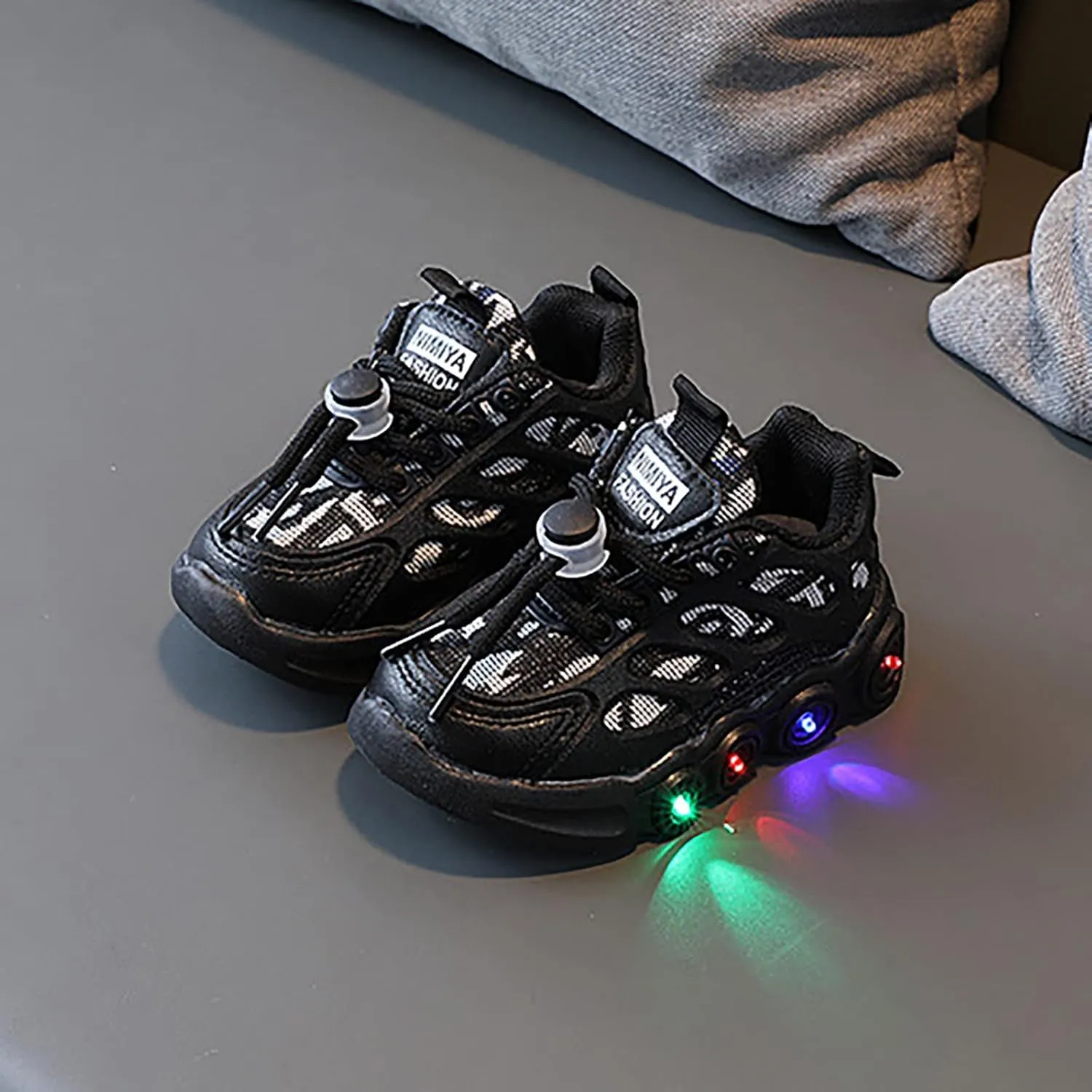 Toddler Light Up Sneakers Kids Athletic Sport Walking Shoes with Adjustable Strap for Girls Boys Casual Shoes