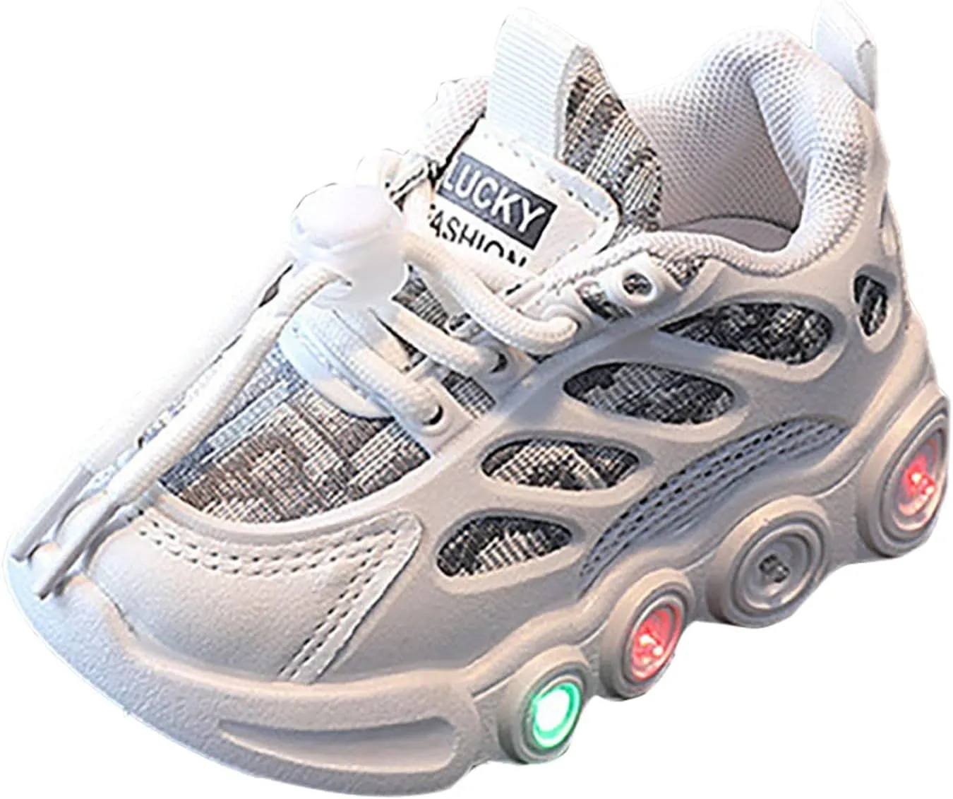 Toddler Light Up Sneakers Kids Athletic Sport Walking Shoes with Adjustable Strap for Girls Boys Casual Shoes