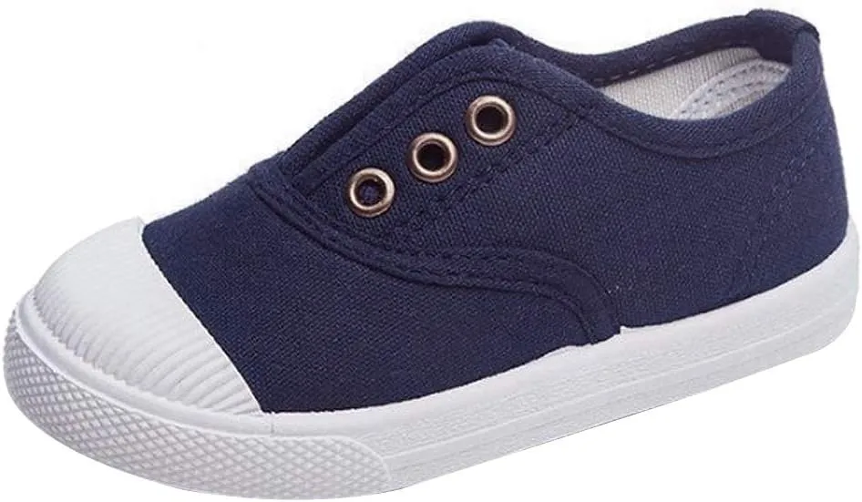 Van Caro Toddler Kids Girls Lightweight Slip-On Canvas Sneakers Casual Shallow Shoes