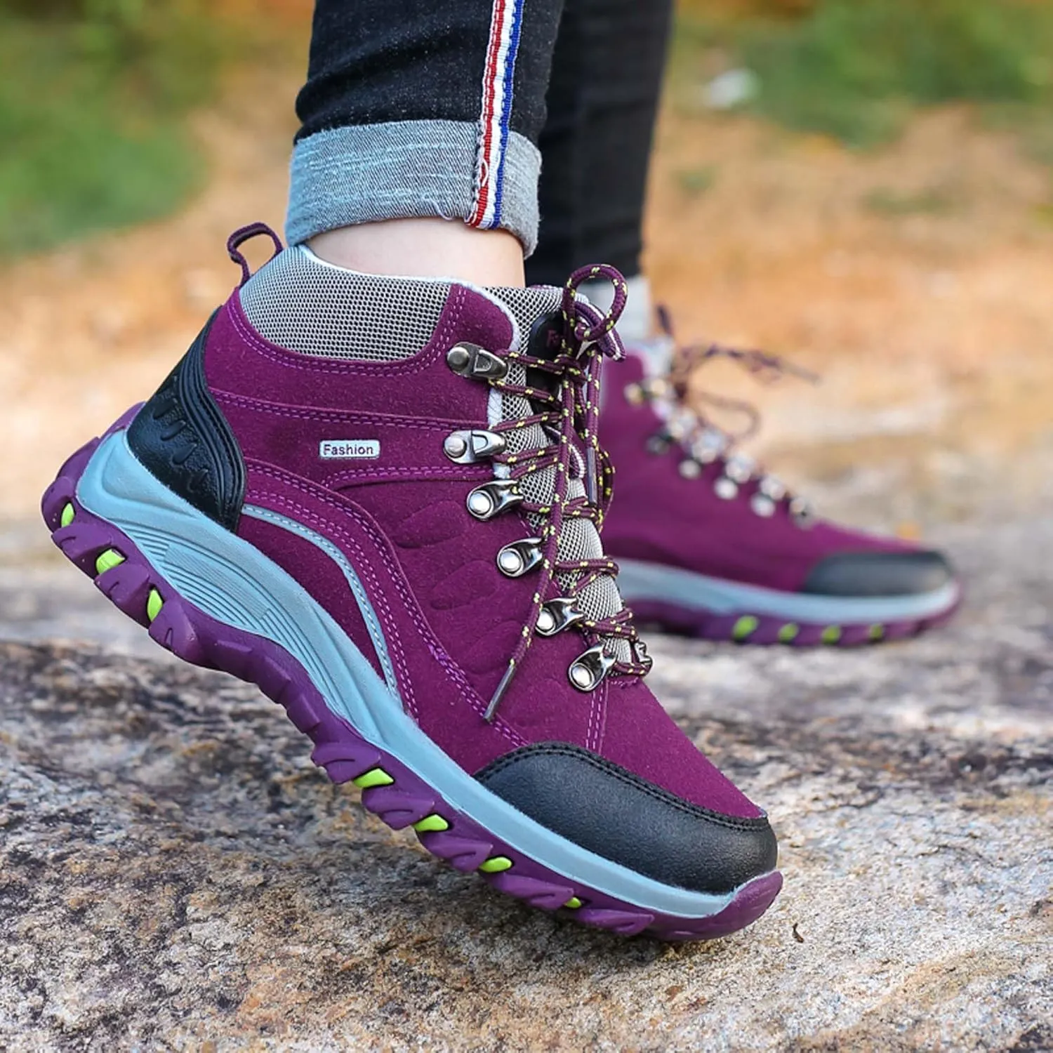 Winter Universal Plus Size Hiking Shoes with Plush Insulation, Outdoor Cotton Shoes, Hiking Shoes, Travel Shoes, Lightweight Walking Boots