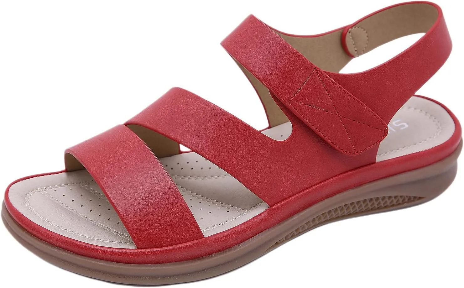 Women Dressy Summer Comfortable Open Toe Flat Sandals with Arch Support Dress Summer Casual Comfort Ankle Strap Sandals Walking Orthotic Breathable Lightweight Flats Shoes Outdoor Going Out Footwear