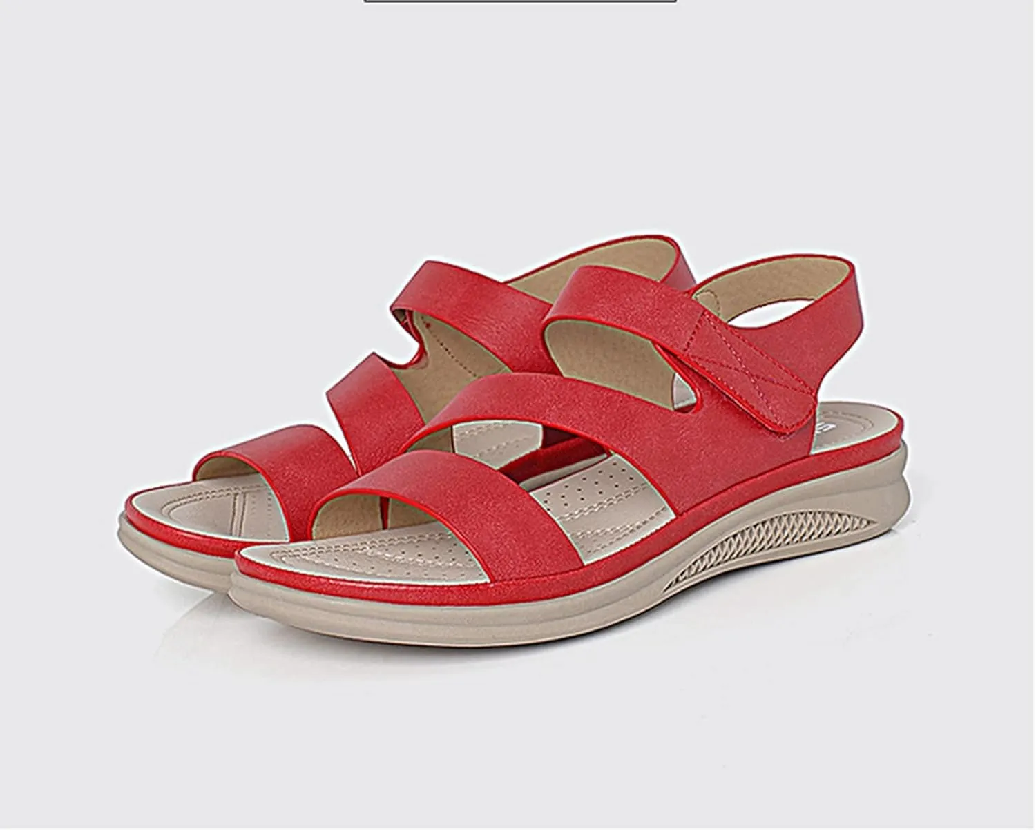 Women Dressy Summer Comfortable Open Toe Flat Sandals with Arch Support Dress Summer Casual Comfort Ankle Strap Sandals Walking Orthotic Breathable Lightweight Flats Shoes Outdoor Going Out Footwear