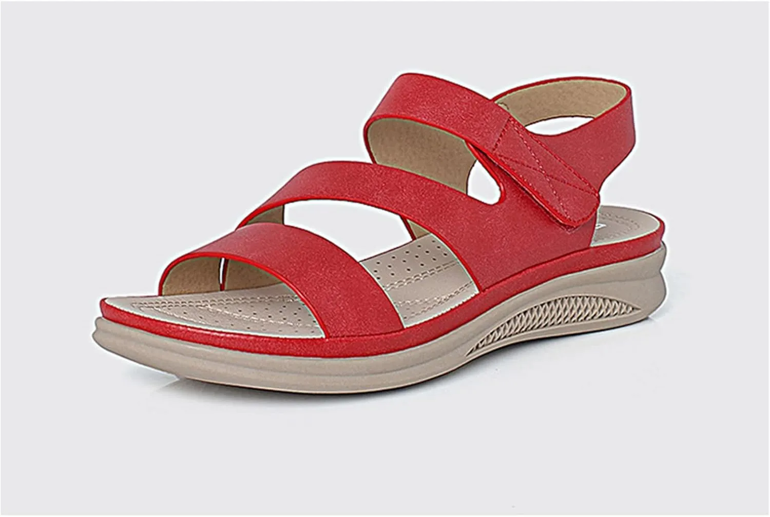 Women Dressy Summer Comfortable Open Toe Flat Sandals with Arch Support Dress Summer Casual Comfort Ankle Strap Sandals Walking Orthotic Breathable Lightweight Flats Shoes Outdoor Going Out Footwear