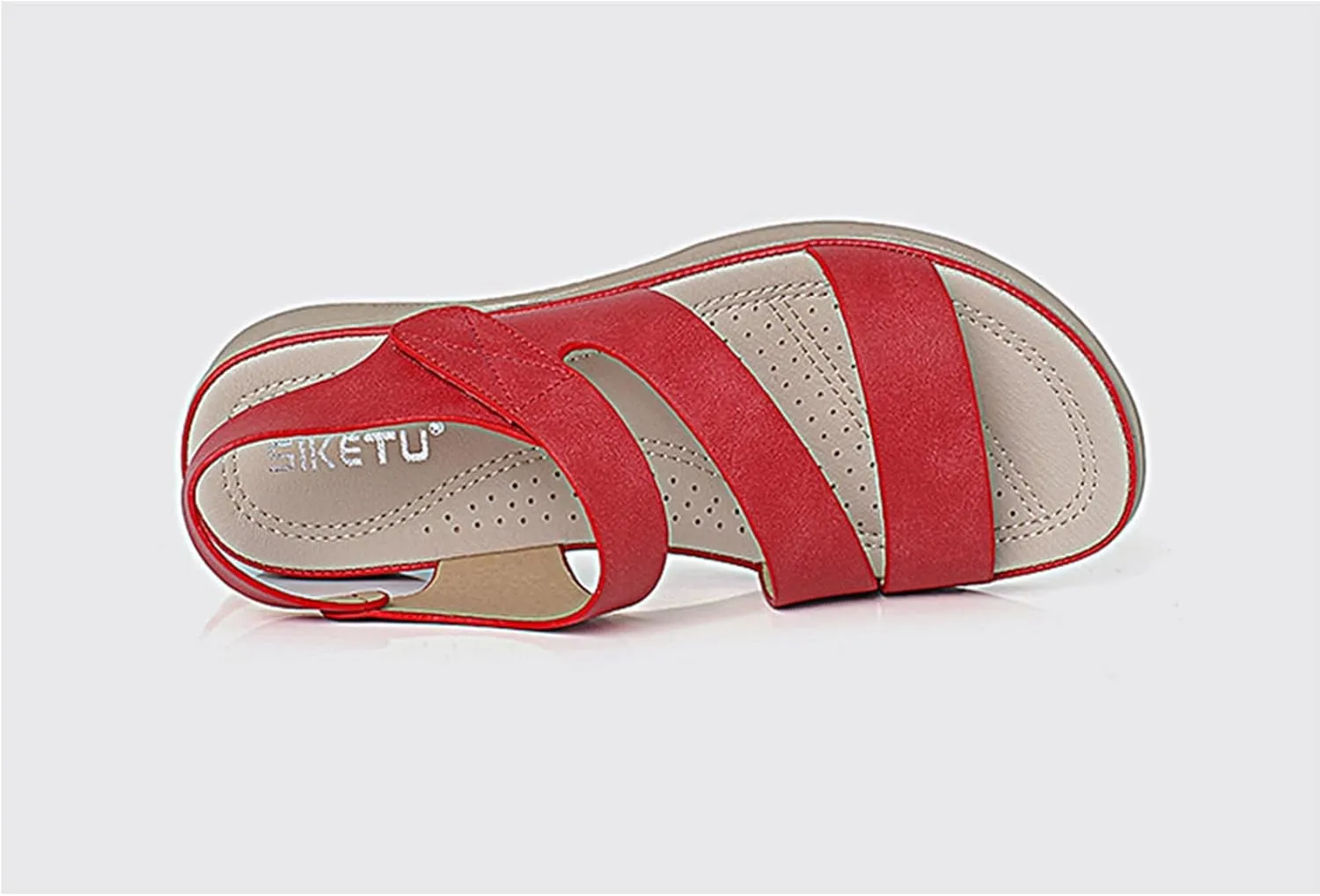 Women Dressy Summer Comfortable Open Toe Flat Sandals with Arch Support Dress Summer Casual Comfort Ankle Strap Sandals Walking Orthotic Breathable Lightweight Flats Shoes Outdoor Going Out Footwear