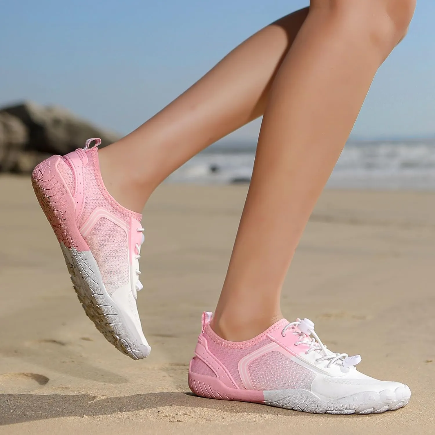 Womens Walking Shoes Slip on Dressy Knitted Non Slip Arch Support Running Shoes Breathable Mesh Sports Workout Tennis Shoes Fashion Lace Up Sneakers