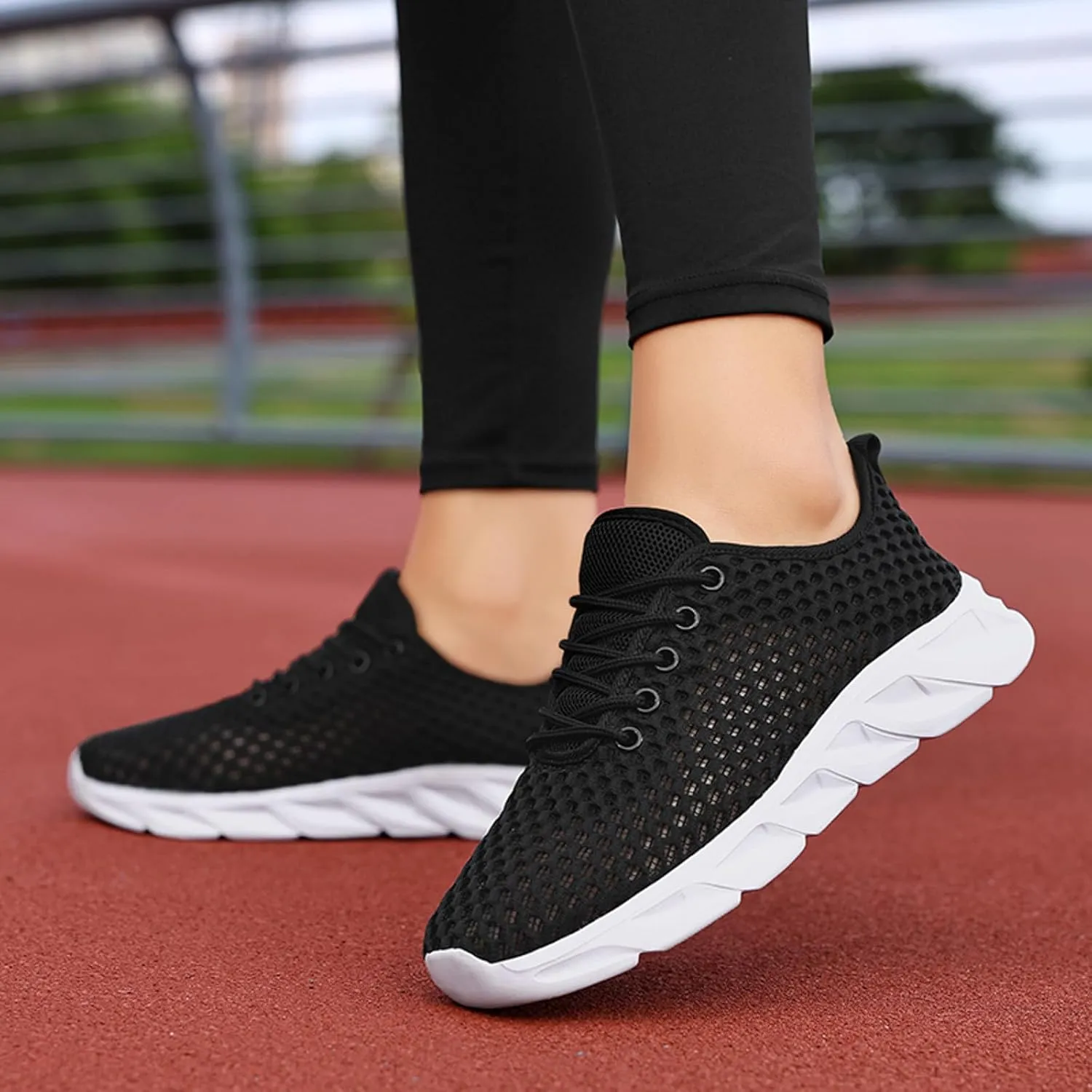Womens Walking Shoes Slip on Non Slip Memory Foam Comfortable Running Shoes Breathable Gym Workout Shoes Lightweight Fashion Sneakers