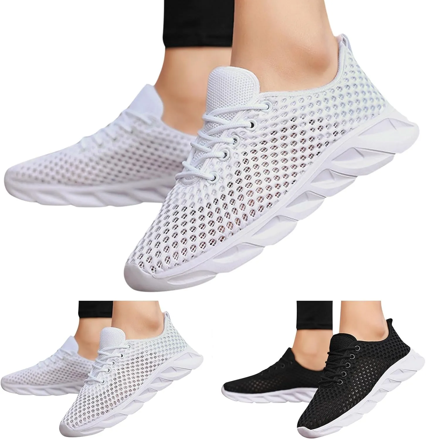 Womens Walking Shoes Slip on Non Slip Memory Foam Comfortable Running Shoes Breathable Gym Workout Shoes Lightweight Fashion Sneakers