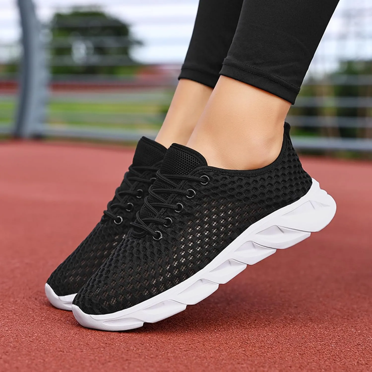 Womens Walking Shoes Slip on Non Slip Memory Foam Comfortable Running Shoes Breathable Gym Workout Shoes Lightweight Fashion Sneakers