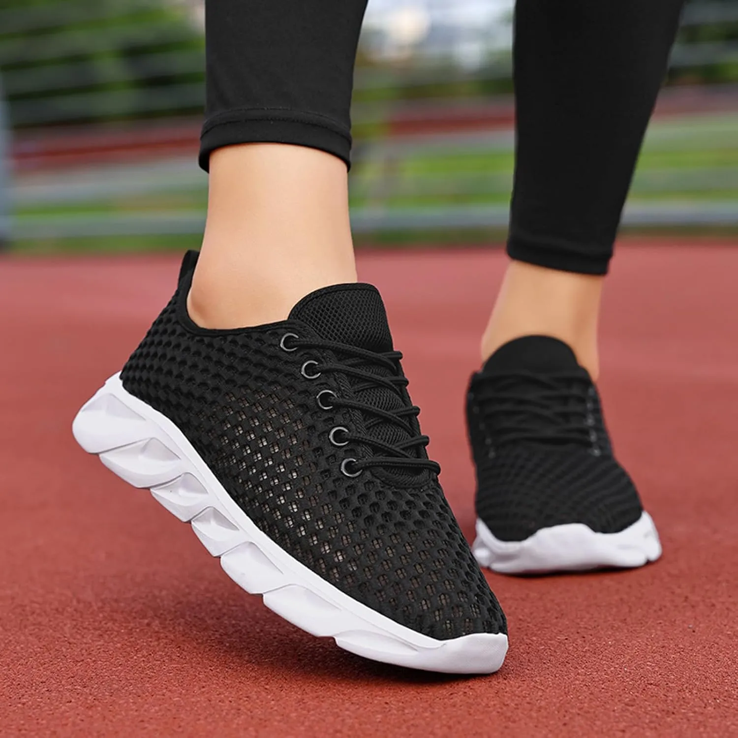Womens Walking Shoes Slip on Non Slip Memory Foam Comfortable Running Shoes Breathable Gym Workout Shoes Lightweight Fashion Sneakers
