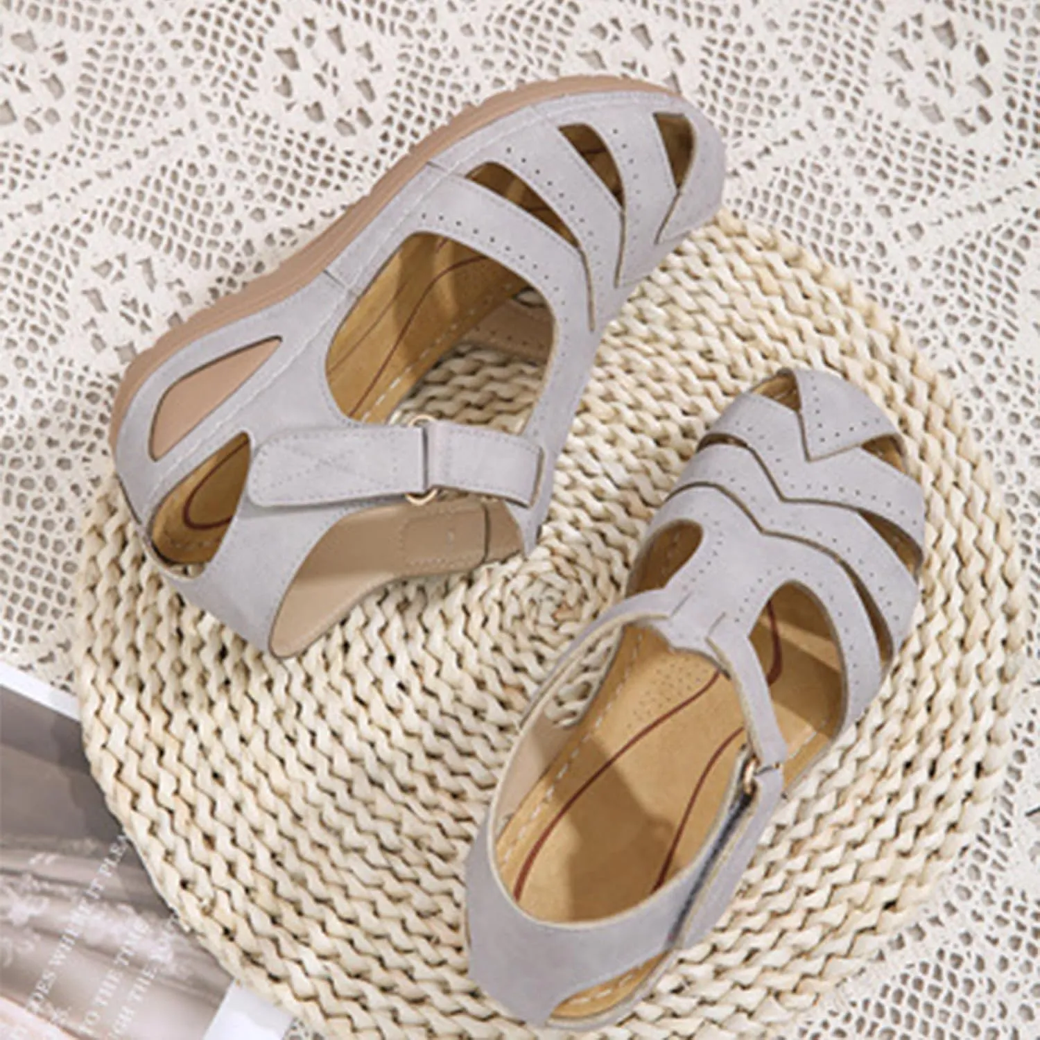 Women's Wedge Sandals Summer Closed Toe Sandals for Women Platform Dressy Wedge Sandal Casual Bohemia Gladiator Shoes Comfortable Ankle Strap Outdoor Sandal Breathable Lightweight Walking Shoes